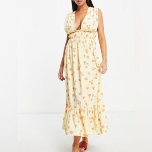 ASOS Yellow Floral Maxi Dress